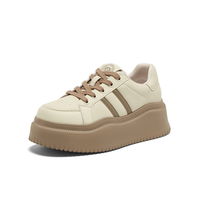 百思图2025春季商场新款厚底松糕鞋板鞋女运动休闲鞋W0089AM5