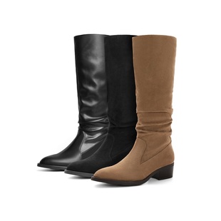 百丽Belle女鞋子西部牛仔堆堆靴骑士靴女靴美拉德长筒靴BCY76DG3