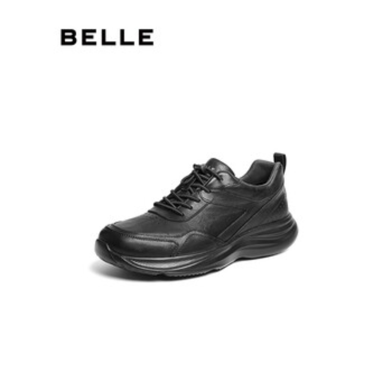 专柜正品百丽男2025新秋商场同款牛皮革休闲运动鞋8XC01CM5