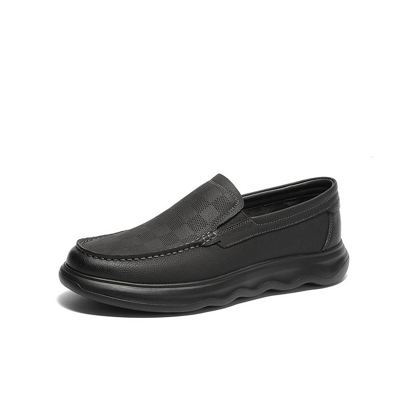 森达休闲皮鞋男2025春新商场同款舒适一脚蹬平底单鞋V9T20AM5