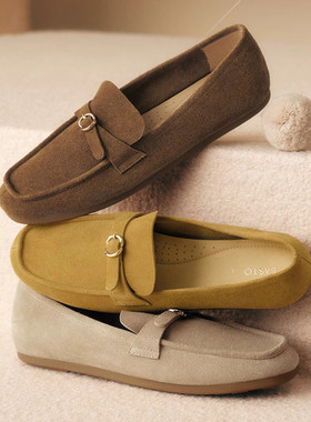 百思图2026春季新款乐福鞋时尚简约复古通勤女单鞋C7071AA6