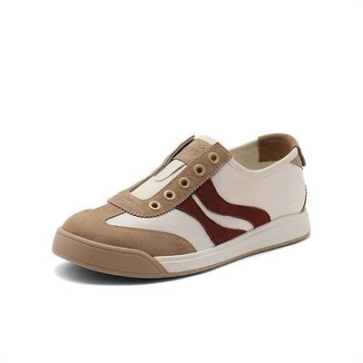 森达板鞋女鞋2024秋季一脚蹬德训鞋商场同款平底休闲鞋4YO21CM4