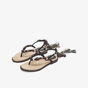 罗马凉鞋 波西米亚风夹脚凉拖鞋 AAH35 糖果罐子2025夏季 73hours女鞋