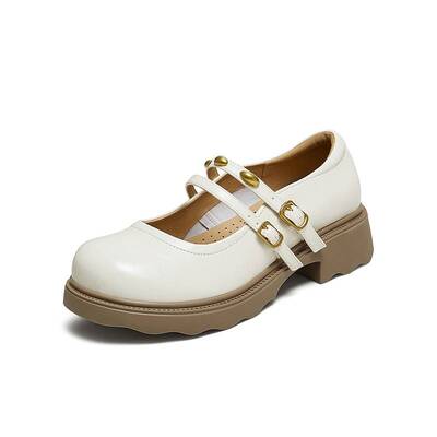 TATA他她女鞋糖豆鞋2025秋款浅口时尚玛丽珍鞋厚底休闲鞋CJ201CQ5