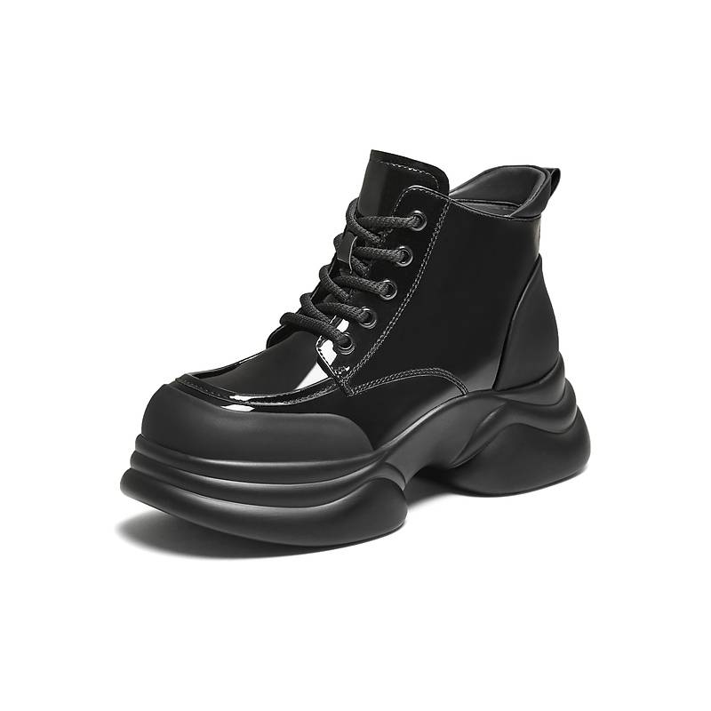 TATA他她靴子女2025百搭马丁靴新款黑色短筒靴厚底工装靴CCJ08DD5