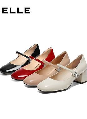 专柜正品宋雨琦同款百丽法式玛丽珍鞋女25新款粗高跟单鞋D7L1DAQ5