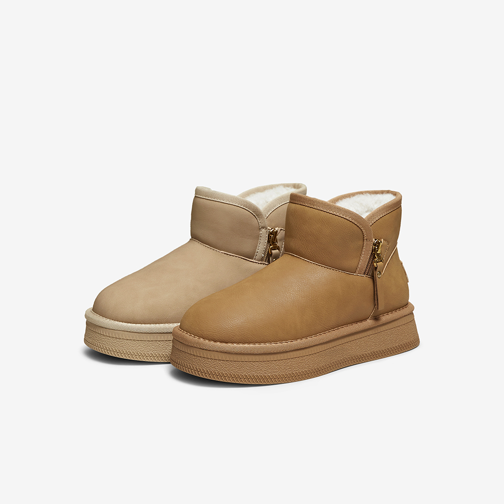 百思图25冬商场新款厚底勃肯雪地靴保暖东北大棉鞋女短靴DK662DD5