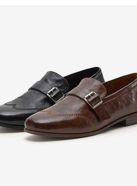 专柜正品拔佳2026春款女鞋乐福鞋复古时尚舒适一脚蹬单鞋30123AA6