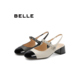真皮拼色气质凉鞋 百丽链条优雅包头凉鞋 女24春新商场同款 A7K1DAH4