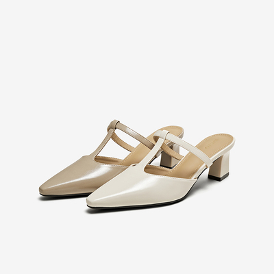 百思图2025夏季商场新款T字玛丽珍穆勒鞋尖头外穿女拖鞋B2612BH5