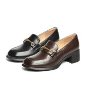 马衔扣粗跟单鞋 森达通勤鞋 女2025秋新商场同款 XQK01CA5