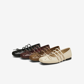 百思图2025春季 M1302AQ5 粗跟方头女单鞋 新款 复古舒适软底玛丽珍鞋