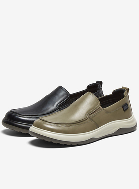 百思图2025春新款商场同款简约通勤乐福鞋厚底男休闲皮鞋29131AM5