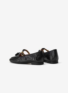 Bata羊皮书乐福鞋女2026春季新款英伦羊皮复古软底一脚蹬AVL11AA6