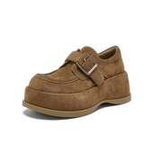 厚底女免系带懒人单鞋 复古勃肯鞋 CV252AM6 新款 百思图2026春季