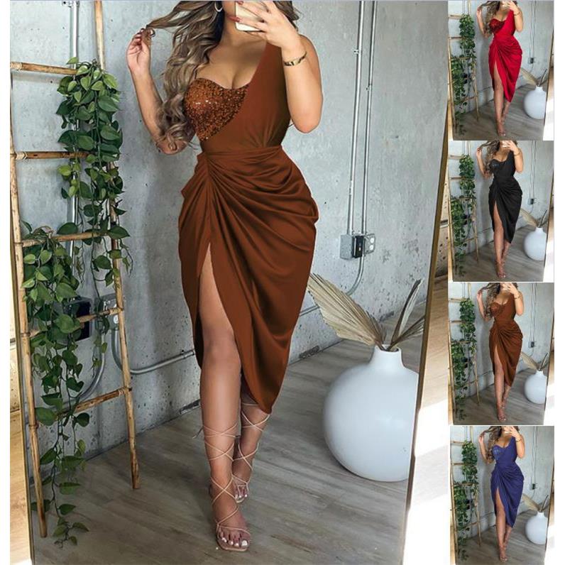 skirt long suspender dress evening slit sequin sexy