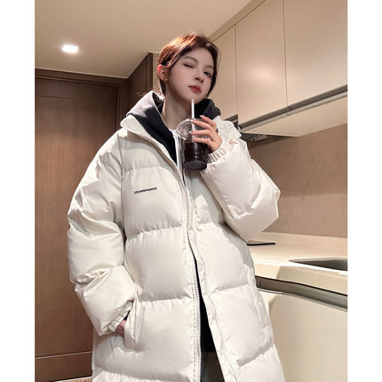 中长款羽绒棉服男款冬季加厚保暖棉袄长款情侣棉衣高级感潮流外套