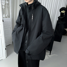 美式机能户外冲锋衣棉衣三合一男款潮牌痞帅高领夹克冬季防水外套