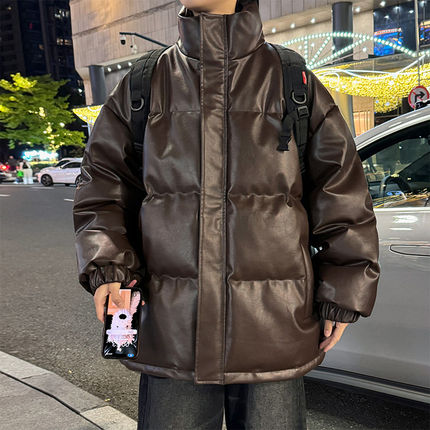 棉服男2024新款冬季加厚保暖青少年学生潮牌立领外套百搭潮流棉衣