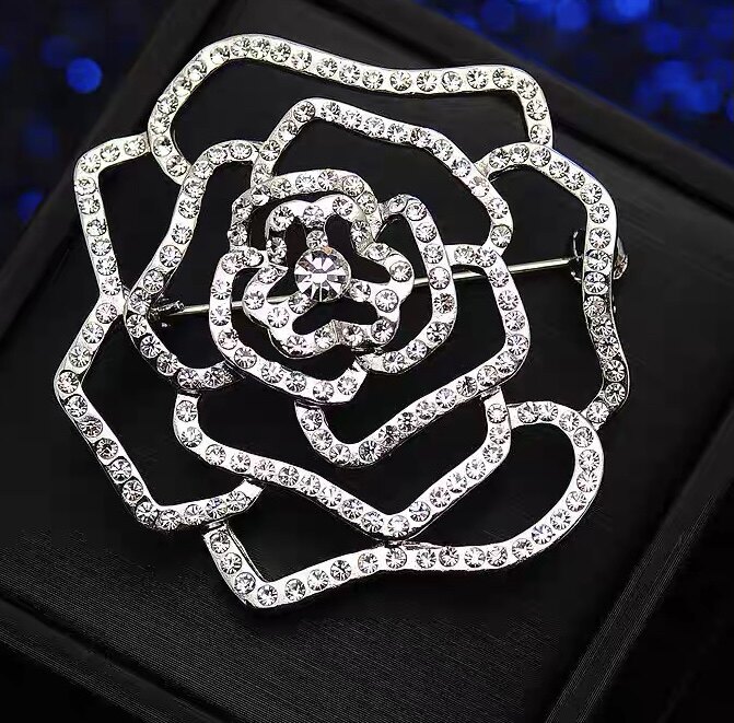 妇联标志胸针新款时尚合金水钻胸花妇女联合会胸针徽章别针高档