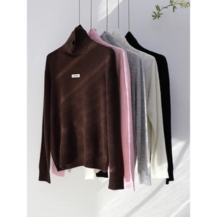 遮肉跑量款~经典细羊毛高领无缝一体百搭款打底衫宽松显瘦毛衣