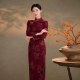 妈妈装 旗袍2026年新款 结婚敬酒服平时可穿 加绒加厚冬款 酒红色长袖