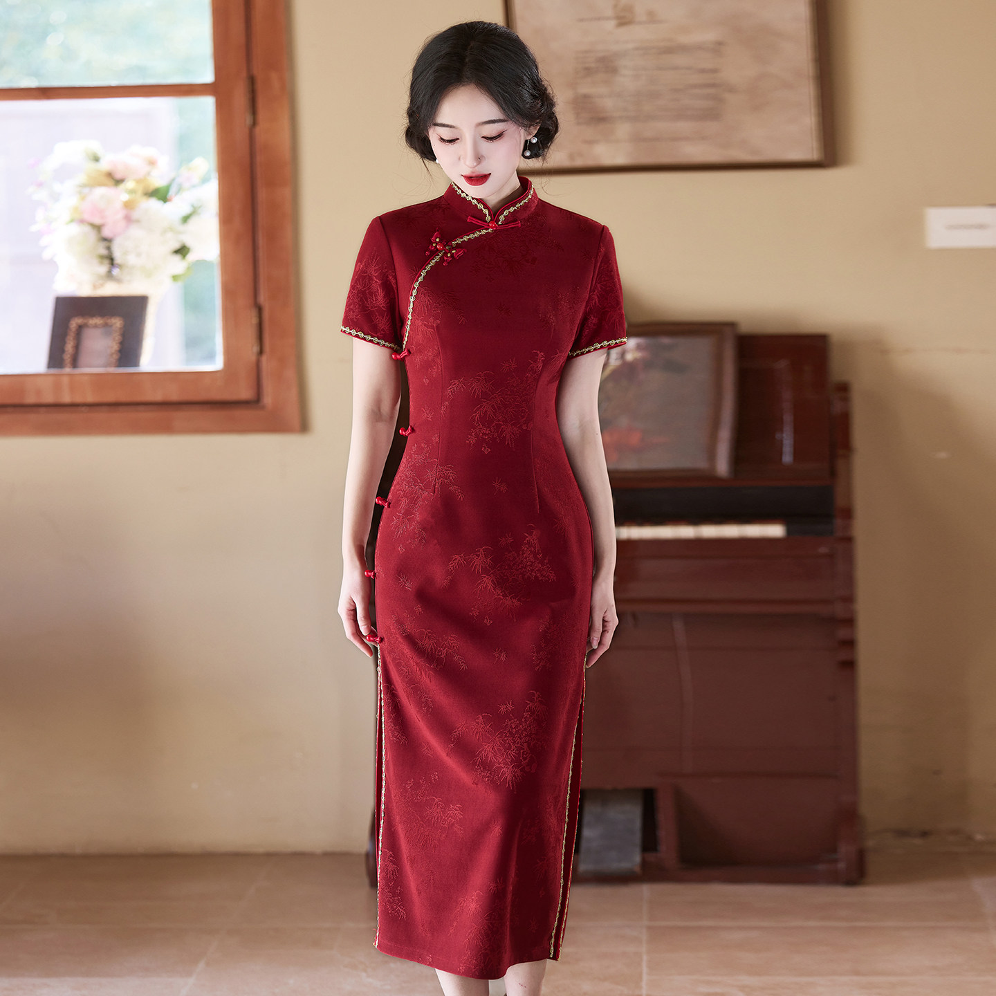 红色旗袍女新中式晨袍2026新款新娘敬酒服结婚礼服高端大气上档次