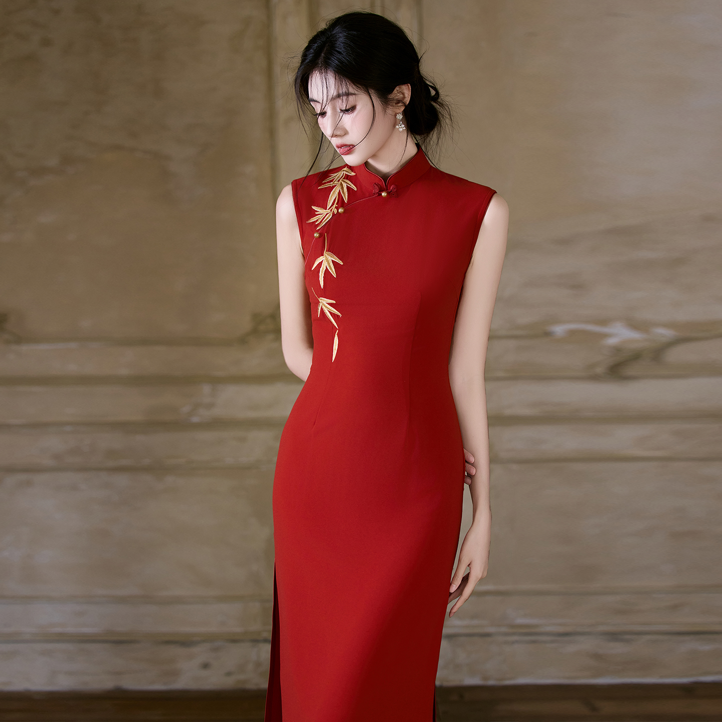 领证登记订婚旗袍女新中式礼服裙