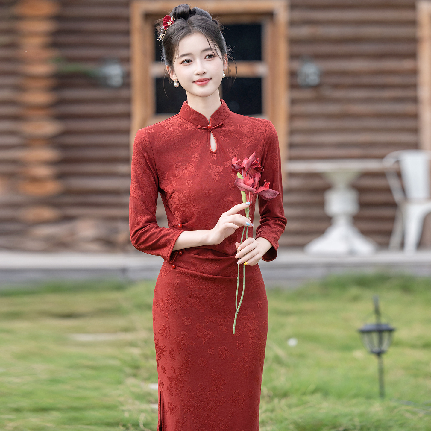 红色旗袍新娘敬酒服2025新款显瘦