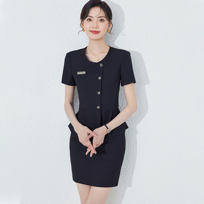 职业西装套装女2025新款夏薄款气质酒店经理前台接待美容院工作服