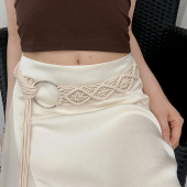 波西米亚编织腰绳女2025年新款 民族风配连衣裙腰带百搭高级感腰链