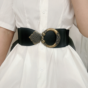 欧美弹力松紧女腰带百搭装 外套宽腰封束腰外搭大衣 饰配连衣裙西装