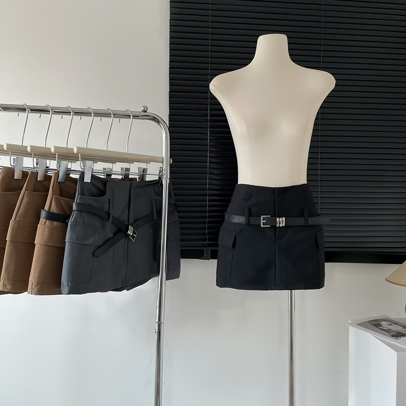 灰色西装半身裙包臀短裙低腰裙裤