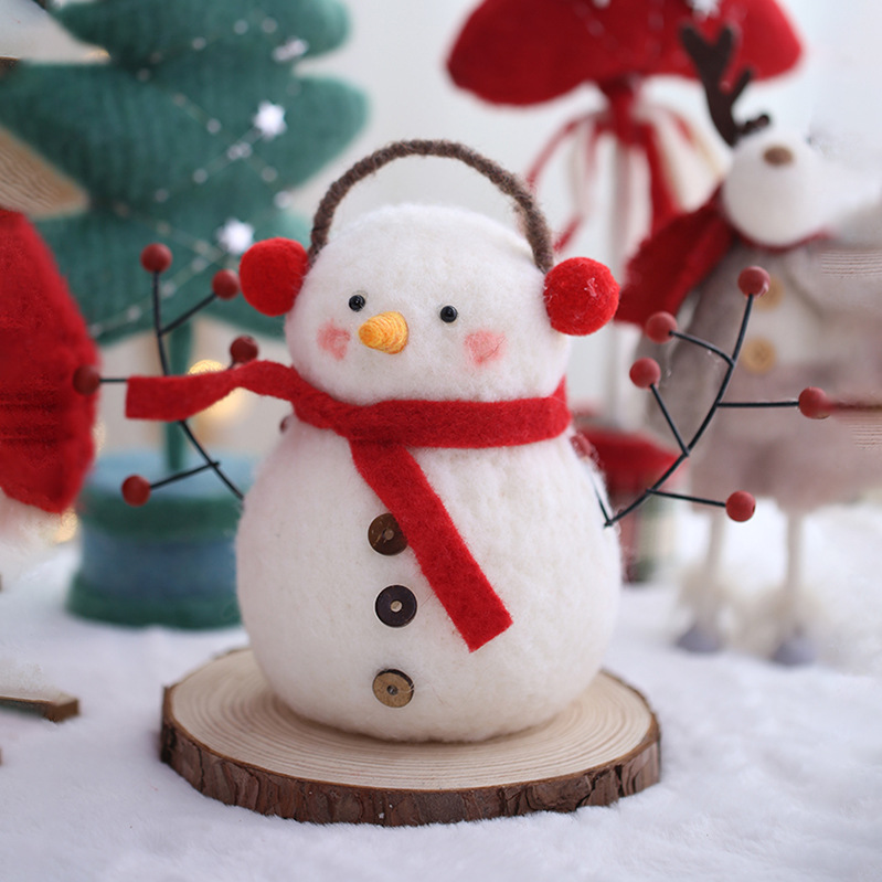 2025 Snowman Christmas Decoration Scene Hanging Felt Pendant