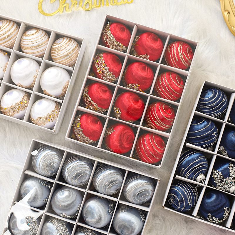 6pcs high-end Christmas tree decoration ball pendant圣诞球