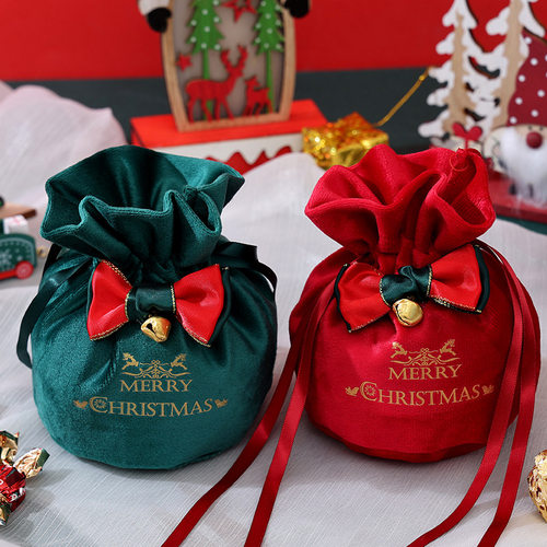 New Christmas apple bag velvet children's candy gift bag