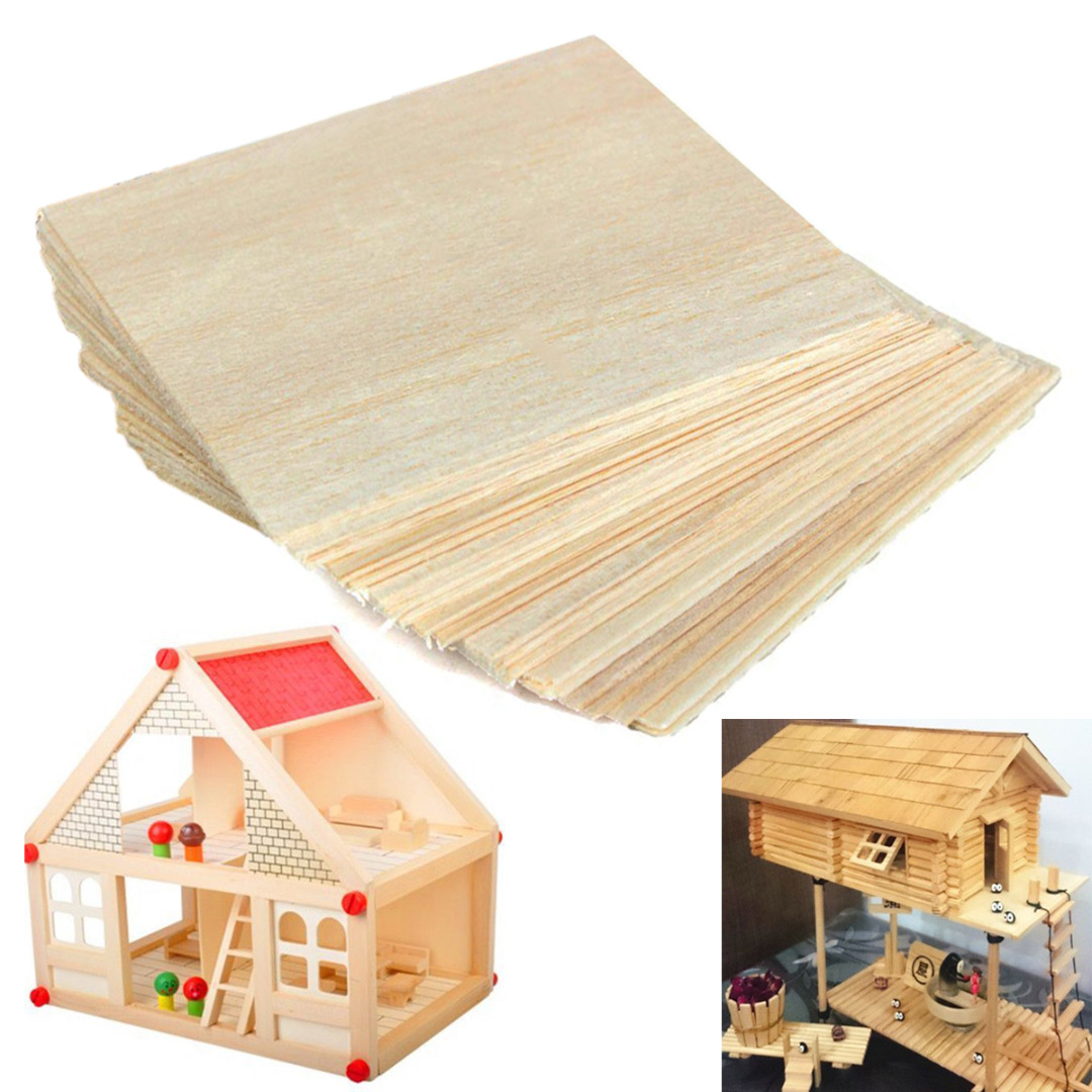 20pcs/set Balsa Wood Sheets Wooden Plate Model For DIY House