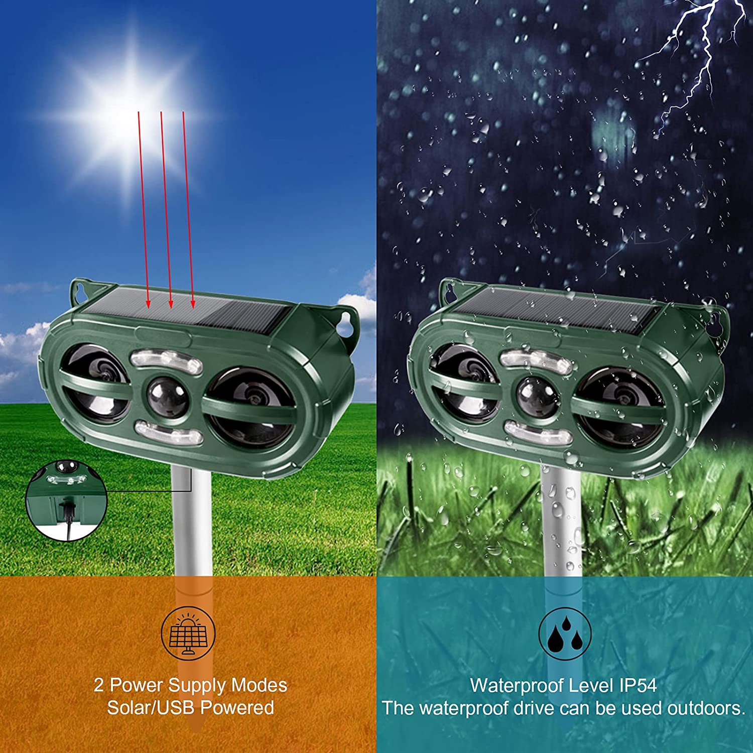 Outdoor solar bird repellent and dog repellent太阳能驱鸟器