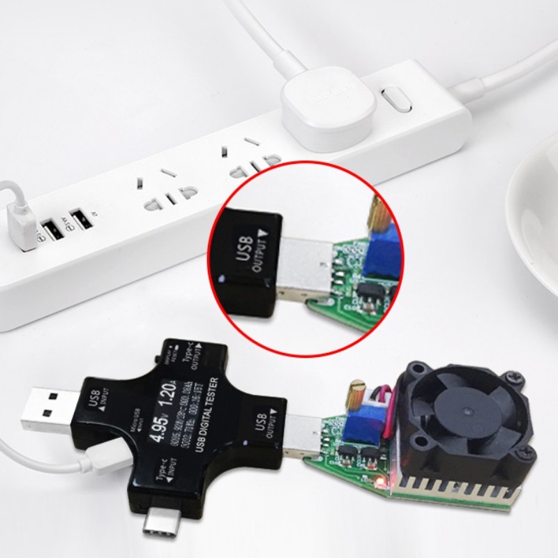 2 in 1 Type C USB Tester Power Meter Testers LCD