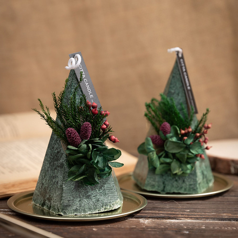 2pcs Nordic Christmas Tree Candles Romantic Creative Gift