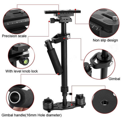 New S60 Metal Gradienter Handheld Stabilizer Steadycam