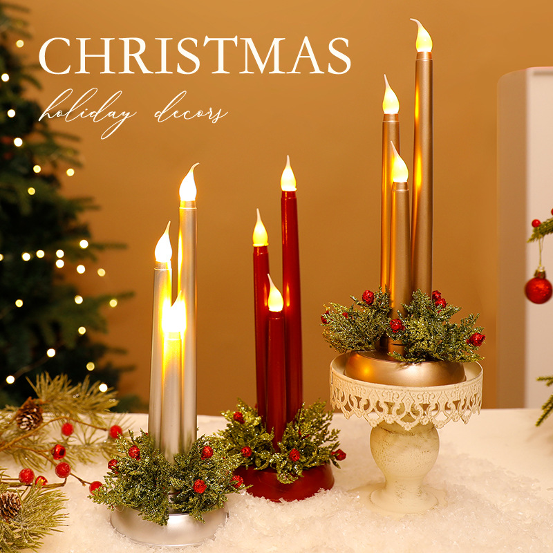 Christmas simulation candle ornament small night light圣诞灯