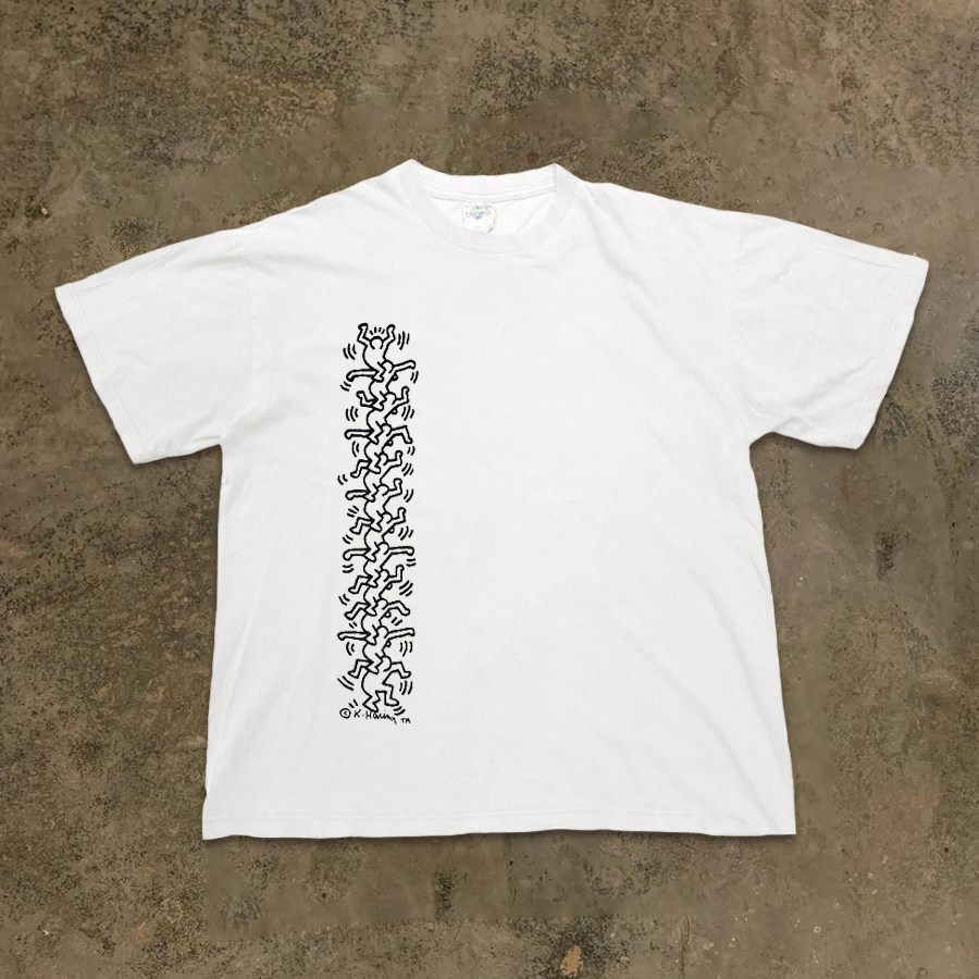 BOMBA STUDIO 키스 해링 KEITH HARING 틈새 디자인 트렌디 브랜드 반팔 티셔츠 순면 커플