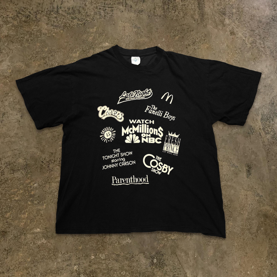 BOMBA STUDIO 유럽과 미국의 트렌디한 브랜드 빈티지 복고풍 조합 크리에이티브 오버사이즈 헤비 반팔 티셔츠