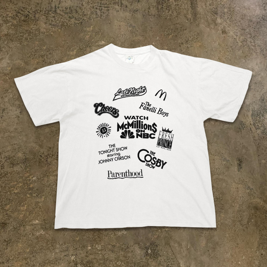 BOMBA STUDIO 유럽과 미국의 트렌디한 브랜드 빈티지 복고풍 조합 크리에이티브 오버사이즈 헤비 반팔 티셔츠