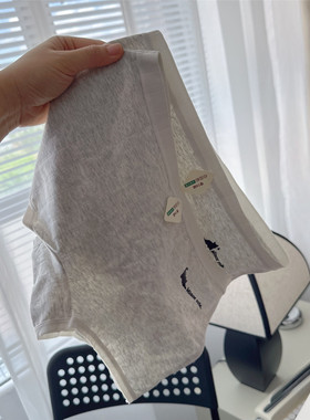 纯棉女士平角内裤女中腰a类灰色猫咪7A抗菌包臀防走光四角安全裤