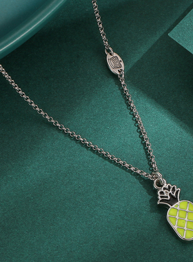 菠萝项链水果短款锁骨链珐琅彩女