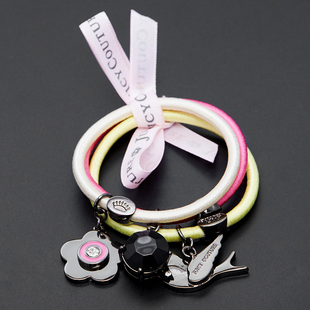 boshuolin 燕子水晶宝石花朵坠三层蝴蝶结发圈头饰 juicy欧美时尚