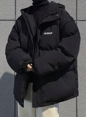 BONELESS棉服男冬季加厚棉袄外套韩版男士潮流学生宽松连帽面包服