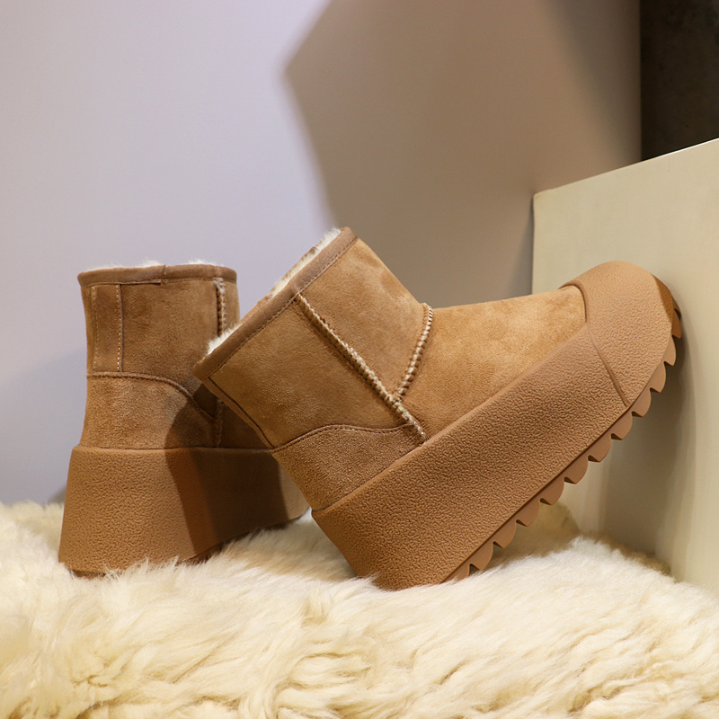 厚底雪地靴女冬季增高加厚短靴